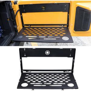 BESTAOO Tailgate Table for Ford Bronco 2021-2025 2 & 4 Door Models Steel Foldable Cargo Shelf No Drilling Installation Rear Door Storage & Luggage Holder