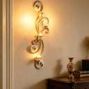 28 Inches Long Wall Candle Holder, Gold Metal Candle Wall Sconce