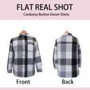 QIXING Womens Corduroy Button Down Shirt Casual Oversized Long Sleeve Blouses Tops (XXL)