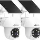 ANRAN 2K Security Camera Wireless Outdoor, Solar Outdoor Camera with 360° View, Smart Siren, Spotlights, Color Night Vision, PIR Human Detection, Pan Tilt Control, 2-Way Talk, Q01W 2 Packs
