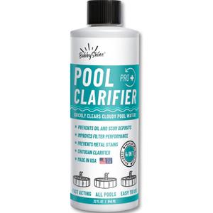 BubbyShine, Pool Clarifier - Natural Chitosan Clarifier, Swimming Pool Cleaner Liquid, Cloudy Pool Water Treatment, Pool Chemicals for Inground Pools & Above Ground Pools, 32oz