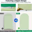 HEMMOTOP 7.2 ft Arch Backdrop Cover(One Piece Double Color), Green and Sage Green Spandex Arch Stand Covers, Fabric Stretchy Background for Balloon Arches, Wedding, Birthday Party, Baby Shower