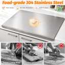 Stainless Steel Cutting Board with Lip Metal Chopping Board for Kitchen, 23.6"L x 15.7"W