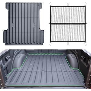Truck Bed Mat for 2015-2025 Ford F150 Include F150 Lightning 2022-2025 (5.5FT, 67.1 inch), All Weather Protection TPE Heavy Duty F150 Accessories,Rubber Truck Bed Liner,Black