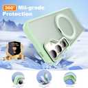 for Samsung Galaxy S25 Case with 360Rotatable Magnetic Ring Stand Compatible with Mag-Safe Military Protection Shockproof Matte Translucent Phone Cases for Samsung Galaxy S25,Green