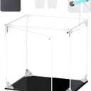 COOLTAKU Clear Acrylic Display Case, Front-Open Door with Magnetic Buckle, Assemble Display Box, Dustproof Protection Showcase for Figures, Collections, Models, Toys (8x6x8 inch, 20x15x20 cm)