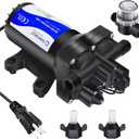 Fresh Water Pump 5.5GPM Pressure Increase Booster Pump 75 PSI Transfer Pump 110V Self Priming on Demand Diaphragm Pump Washdown Pump for Boats Inline Water Pump for Garden Hose