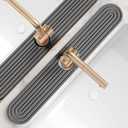 Stone Faucet Mat for Kitchen Sink  Diatomite Fast-Drying Stone Tray, Faucet Mat Sink Splash Guard, Decorative Sink Protector for Kitchen Bathroom Counter [Dark Gray, 23.6''x3.9'']