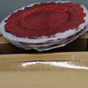 50PCS Red Charger Plates 13" Round Charger Plates Bulk Reef Chargers for Dinner Plate Decorative Red Chargers Plastic Plate for Wedding Party Event Baby Bridal Shower Table Decoration