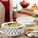 Crock-Pot Small 2.5 Quart Casserole Slow Cooker in White/Blue, Enjoy Eye-Catching Quick Meals, Durable and Compact