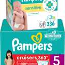 Diapers Size 5, 128 Count and Baby Wipes - Pampers Pull On Cruisers 360 Fit Baby Diapers with Stretchy Waistband, ONE MONTH SUPPLY with Sensitive Wipes, 6X Pop-Tops, 336 Count (Packaging May Vary)