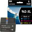 AMAZINK 962XL Ink Cartridges, 4 Pack (BK,C,M,Y) for OfficeJet Pro 9010, 9015, 9020, 9025, 9012, 9014, 9016, 9019, 9022, 9026, 9028 Printers