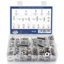 265PCS Nuts and Bolts 1/4"-20, 5/16"-18, 3/8"-16 Carbon Steel Hex Nuts and Bolts Assortment Kit, Hardware Screws Assortment Kit (3 Types, 4 Different Sizes-3/4, 1, 1-1/2, 2)