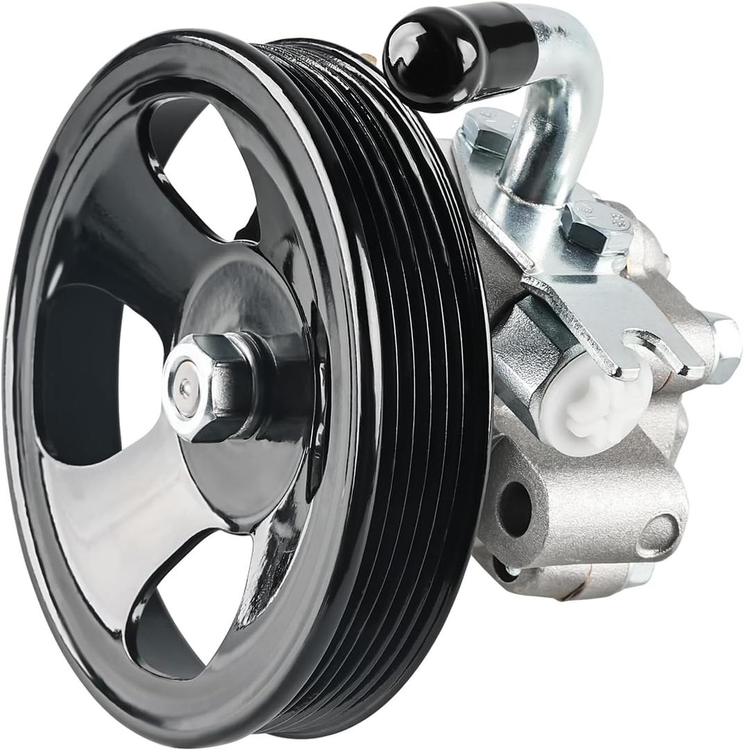 Power Steering Pump with Pulley Compatible with Hyundai Tucson V6 2.7L - 2005 2006 2007 2008 2009, Kia Sportage V6 2.7L - 2005 to 2010, Replacement for 21-5449, 57100-2E100