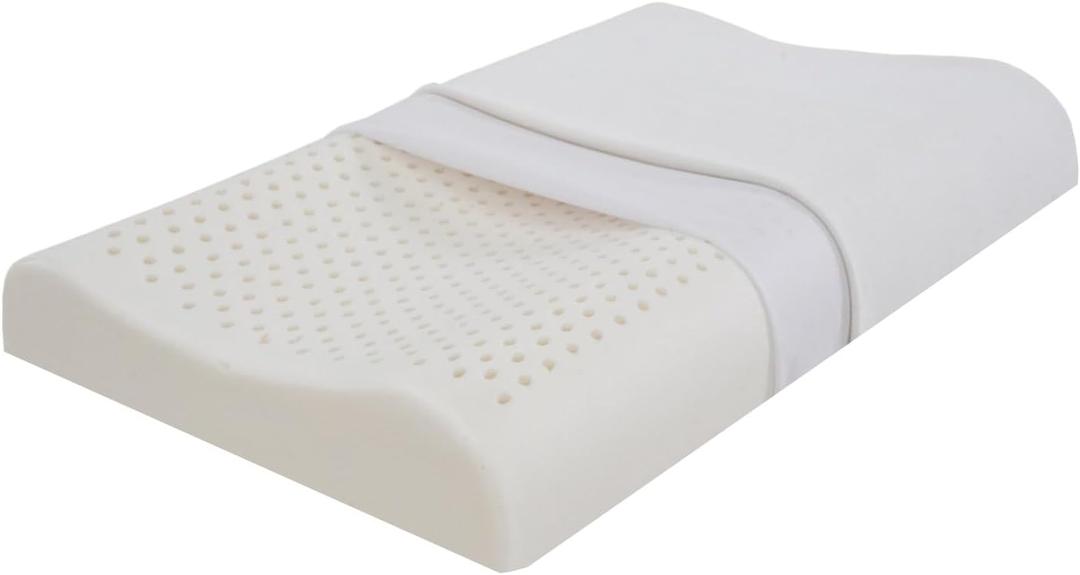 Slim Natural Latex Pillow for Stomach, Back Sleepers, Low Profile & Thin Ergonomic Contour Pillows Helps Cervical Neck Correction and Deeper Sleep (23.6" Lx15.7 Wx(3.1/3.9") H)