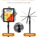 Poster Sign Stand Holder Adjustable Heavy Duty Aluminum Pedestal Floor Standing Sign Holder Vertical and Horizontal View Sign Displayed Snap Open,Advertising Display Stand (Black, 8.5x11inches)