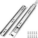 LONTAN Heavy Duty Full Extension Ball Bearing Drawer Slides 8 10 12 14 16 18 20 22 24 Inch Side Mount File Cabinet Rails Dresser Runner Kitchen Cabinet Drawer Glides 100 LB Capacity (22 inch1 Pair) (Silver)