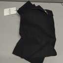 Women's Cardigan Sweater Short Sleeve V Neck Golden Button Down Front Blouse Casual Knitwear Top (Black, L)