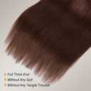 16 18 20 Inch Brown Human Hair Bundles Straight Bundles Human Hair Double Weft 3 Bundle Brazilian Virgin Human Hair Weave for Black Woman Natural Brown Color (#4，300g/Pack)