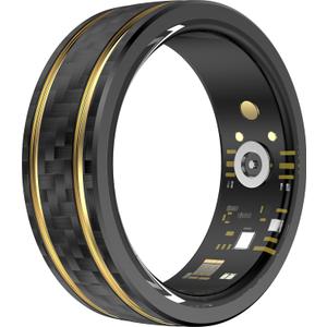 Smart Ring Heart Rate Monitor Blood Pressure Ring Sleep Tracker Fitness Ring Pedometer Step Counter Calories Fitness Tracker Waterproof Health Smart Rings for Men Women (#11, Black)