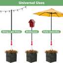 Extra Large Decorative Wooden Planter w/ Universal Pole Support for String Light Poles, Umbrellas, Bird Feeders. Solid Wood Outdoor Garden Box for Plants(Does not include Pole), 17"x17"x18", Black