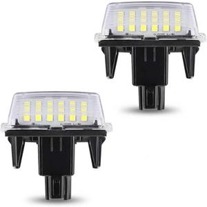 2PCS LED License Plate Lights, PC Waterproof & Shockproof Rear License Plate Lights, Vehicle 12V White Tag Lamp Assembly, Compatible with Toyota GMC Chevrolet 8127006030 8127006031 (White)