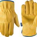 Wells Lamont Men's Slip-On HydraHyde Leather Work Gloves Water-Resistant, Breathable, Durable Ideal for Gardening, Landscaping, Ranching Heavy Duty Leather Work Gloves Saddletan, Medium