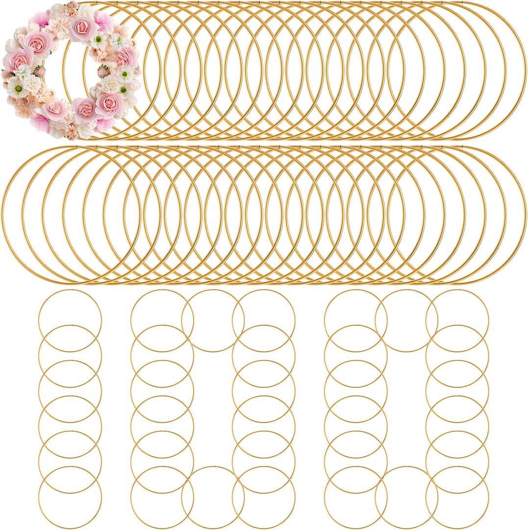 Zonon 100 Pcs Metal Rings for Crafts Gold Craft Rings Hoops Floral Macrame Hoops for DIY Crafts Macrame Dream Catcher Supplies Wedding Table Wreath Decor Wall Hanging (3 Inch) Zonon 100 Pcs Metal Rings for Crafts Gold Craft Rings Hoops Floral Macrame Hoops for DIY Crafts Macrame Dream Catcher Supplies Wedding Table Wreath Decor Wall Hanging (3 Inch)