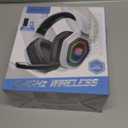 Ozeino 2.4GHz Wireless Gaming Headset for PC, Ps5, Ps4 - Lossless Audio USB & Type-C Ultra Stable Gaming Headphones with Flip Microphone, 40-Hr Battery Gamer Headset for Switch, Laptop, Mobile, Mac (Black and White)