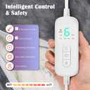 Wearable Heated Blanket Heated Shawl, Electric Throw Blanket with Zipper Design, Hood, Heated Hoodie Blanket with 8 Heat Levels, 1-10H Auto-Off Time Settings, Gift for Family, Friends, 60 * 50"