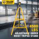 YELLOW JACKET 2 Ton Underhoist Support Stand High-Lift Jack Stand with 53in to 84in Reach for 4,000lbs Loads (Yellow)