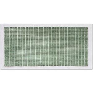 NANKAI Art Hand-Painted White and Green Thick Texture Abstract Art Oil Painting Contemporary Minimalist Style Art Living Room Office Corridor Wall Decoration Oil Painting 24x48 inches