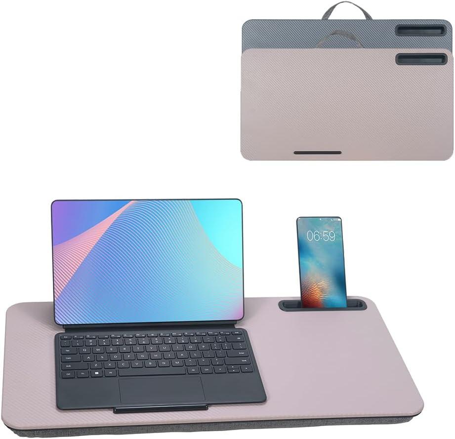 Portable Laptop Desk Fits Up to 16 Laptops, with Tablet Slot, Built-in Cushion, Great for Home & Office,Lap Desk for Laptop,Lap Desk with Cushion (Grey Violet, Large)