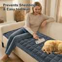 Smiry Non Slip Couch Covers for Dogs, Fuzzy Pet Couch Covers for 2 Cushion Sofa Pet Friendly, Soft Sofa Loveseat Slipcovers Cushion Furniture Protector Washable (Dark Grey, 27.6" x 47")