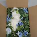 DearHouse 2Pcs Artificial Peony Flower Garland - Silk Peony Garland with Purple White Flowers for Wedding Party Table Decoration,6ft/Strand(White& Blue & Dark Blue)