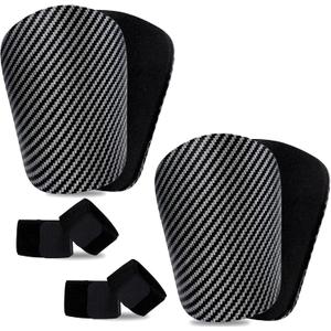 Mini Shin Guards Soccer-2 Pairs Small shin Guards and 2 Pairs Strap Shin Fixed Straps for 4-6,Match Equipment Protective Tiny shin Guards Soccer (Carbon pattern)