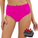Leoparts Period Swimwear Leakproof Bikini Bottoms Black High Waisted Coverage Swimsuit Bottom for Girls Teens Women, Small