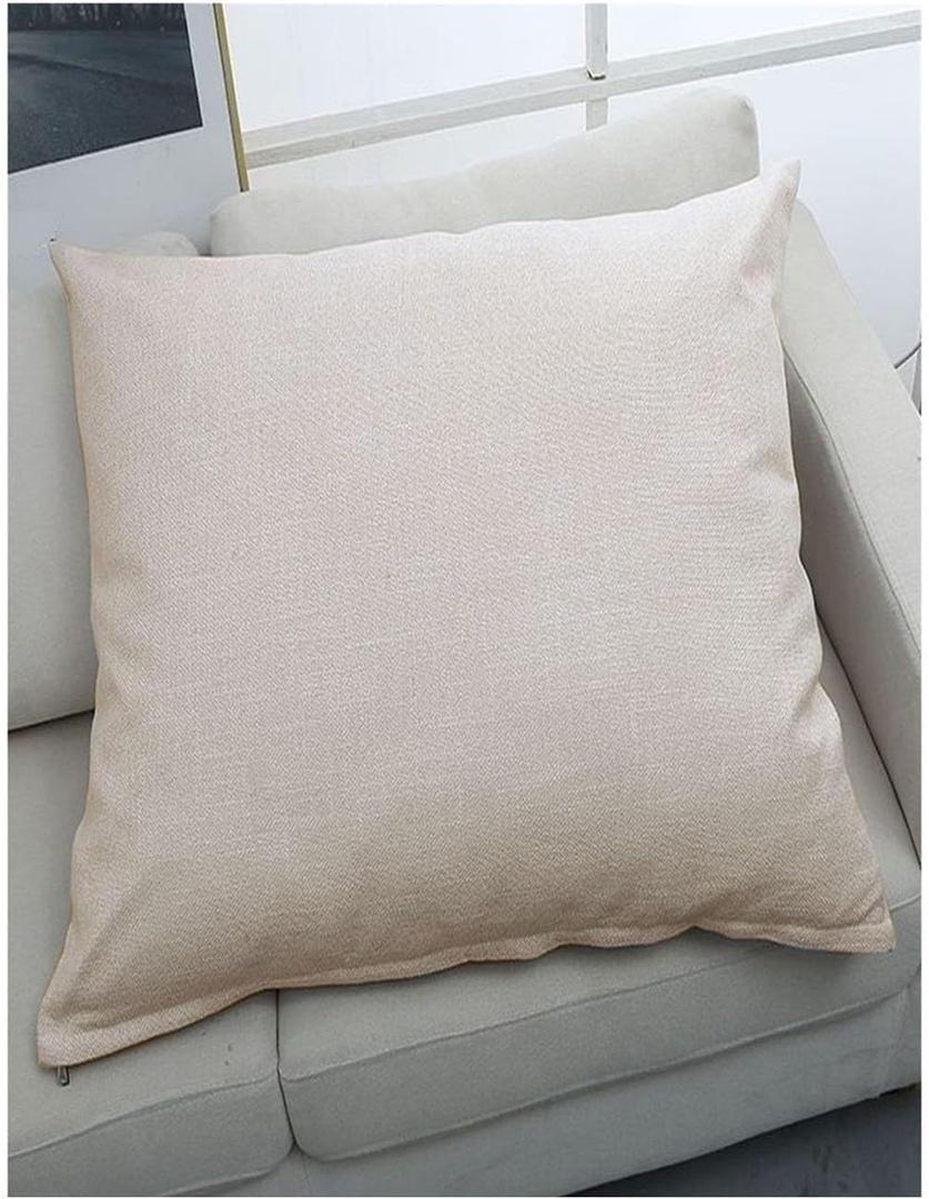 Pillowcases Standard 20x20 Set of 1 Throw Pillow Covers 24x24 Linen Fabric Pillow Protectors 28x28 Pillow Cases 22x22 with zipper Decorative for Sofa Car Bed Cushion Slipcover(Beige,70x70 cm 28x28 in
