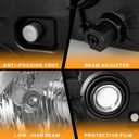 WEELMOTO Headlights Compatible with 2005-2009 Ford Mustang (Does NOT fit factory Xenon), Headlamp Replacement For 2005 2006 2007 2008 2009 Mustang Headlight Assembly Chrome Housing Smoke Lens