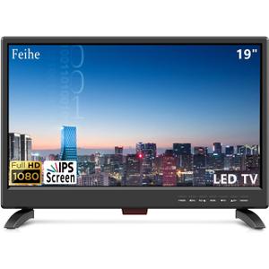 19 Inch LED Widescreen TV with Digital ATSC Tuners HDMI/VGA/RCA/USB, 19 Inch Flat Screen TV w/Built in Dual Speakers for Kitchen and RV Camper(2023 Model) (19 inch(NOT SMART TV))