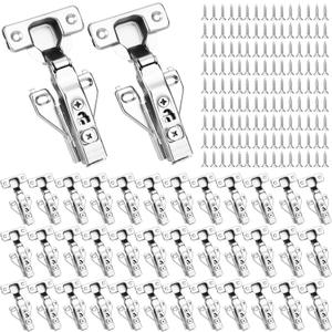 40 Pack 1/2'' Overlay Soft Close Cabinet Hinges  105 3D Adjustable Clip-On Concealed Cupboard Hinges for Kitchen Cabinet Doors, Hidden Cabinet Door Hinges with Screws