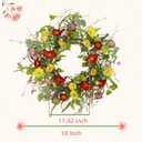 YNYLCHMX 18" Spring Summer Wreaths for Front Door, Artificial Floral Wreath with Green Eucalyptus Leaves, Green Foliage Wreath for Wall Window Farmhouse Party Holiday Home Decor