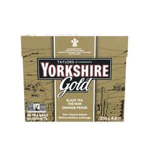 Yorkshire Tea, Gold, Pillow Tea Bags, 80 Count (Pack of 1), Premium Blend, Rich, Smooth, and Satisfying, Classic British Breakfast Blend, Caffeinated, Enjoy Hot or Iced, 80 Teabags