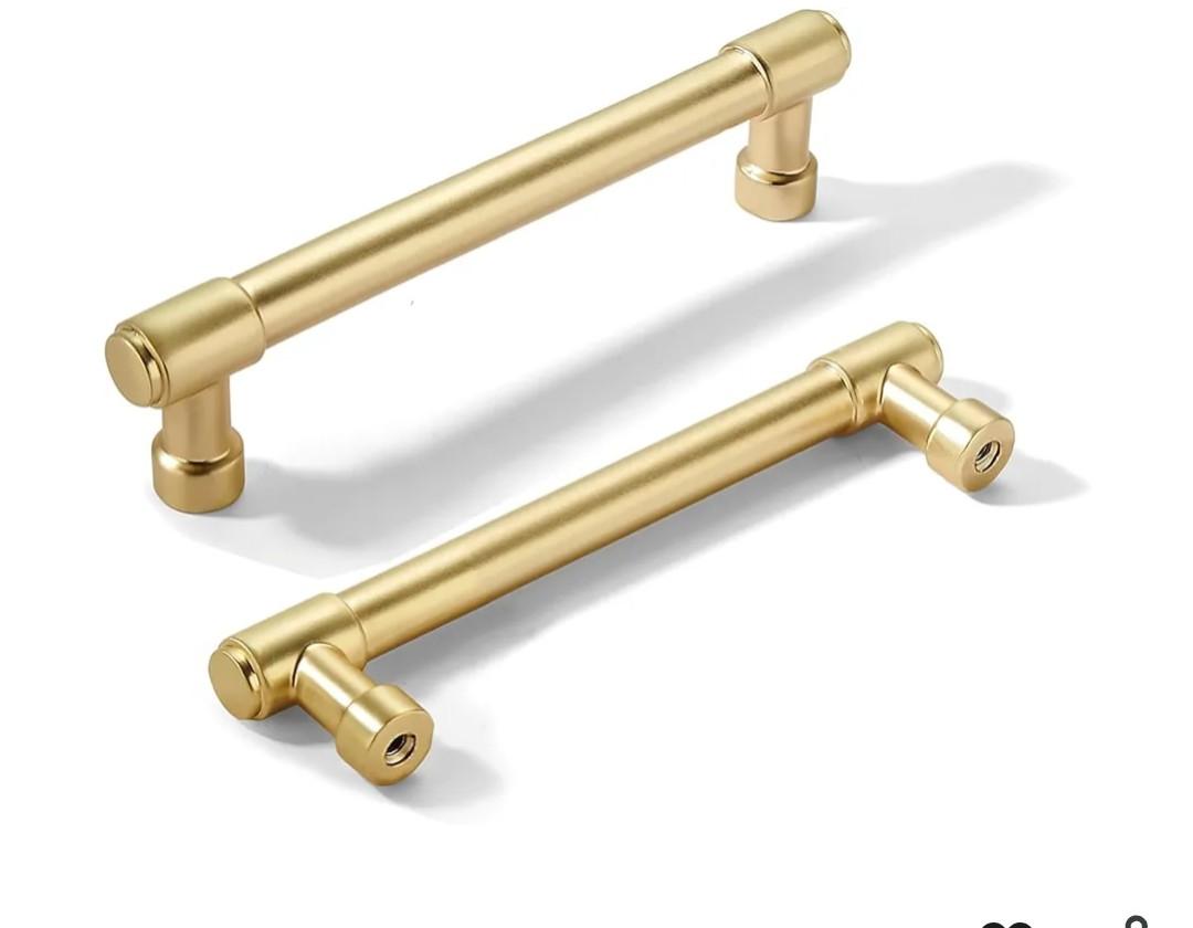 khtumeware 20 Pack Brushed Brass Cabinet Pulls 5 Inch(128MM) Hole Centers Kitchen Brushed Gold Cabinet Handles Cabinet Hardware Kitchen Handles for Cabinets Cupboard Handles Drawer Pulls
