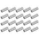 uxcell M5x0.8mm Round Coupling Nuts, 20 Pcs 304 Stainless Steel Connector Nuts Fasteners Rod Bar Stud 25mm for Industrial Construction Fasteners, Silver