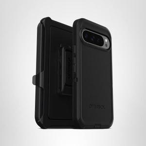 OtterBox Google Pixel 9 Pro XL Defender Series Case - Black, Rugged & Durable, with Port Protection, Includes Holster Clip Kickstand