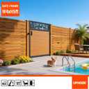 4x5FT(46.8" x 59") 201 Stainless Steel Fence Gate Kit Heavy Duty, Anti Sag Metal Fence Gate Frame Kit with Aluminum Board, Morden Garden Gate Hardware Kit Outdoor (Left/Right Free-Installation)