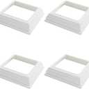 4x4" Post Sleeve Base Cover PVC Deck Post Base Wrap Trim Split Rail Fence for Porch Deck Hand and Stair Rails, 4-Pack White