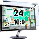VINTEZ Blue Light Screen Protector for 24 Inch Computer Monitor and Laptop Anti-UV Blue Light Blocking Film for Desktop PC, Eye Protection Filter, 21.2" x 12.6", 1 Pack