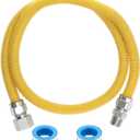 48" Flexible Gas Line Hose,Appliance Gas Line with Connector 1 2" MIP 1/2"FIP Fitting OD(1/2" ID) Gas Range Connector Kit for Stove,Gas Stove,Dryer,Water Heater By MIFLUS